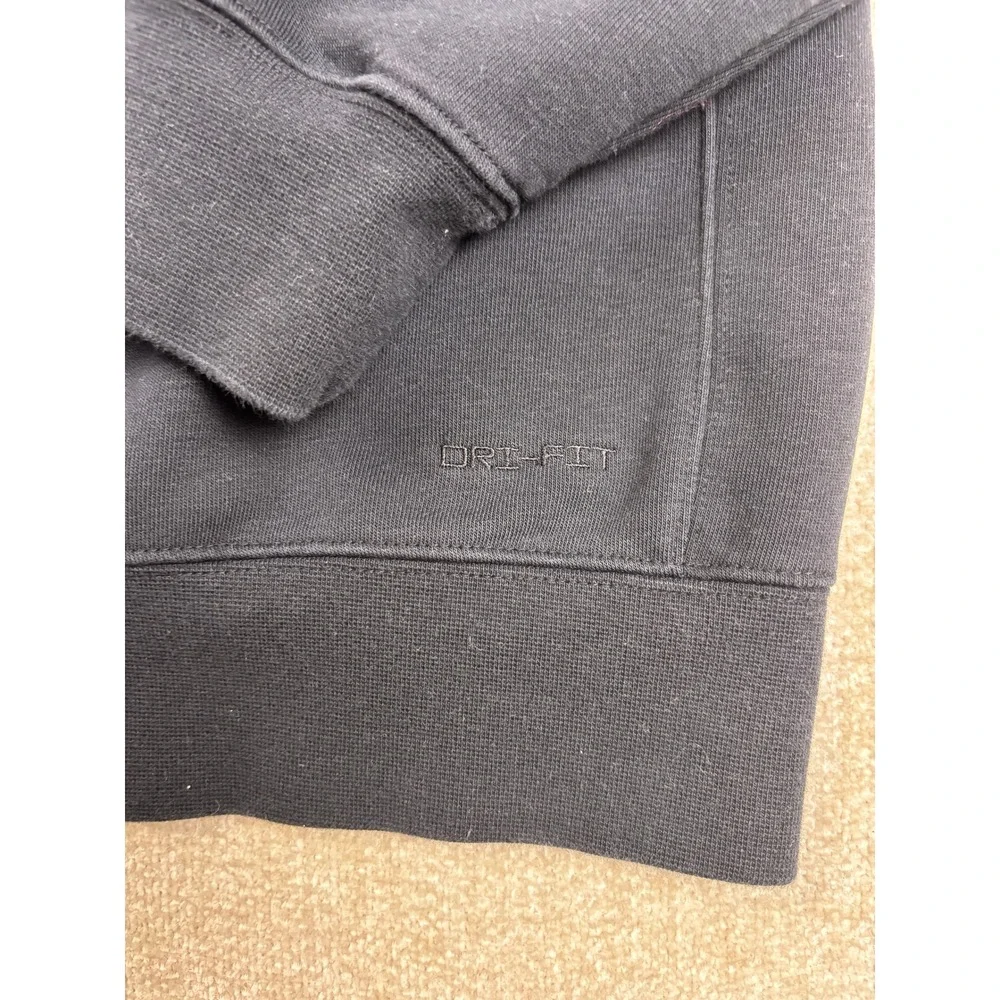 Nike Mens Dri-FIT Pullover Hoodie Black Distressed Logo Sweatshirt 3692 M